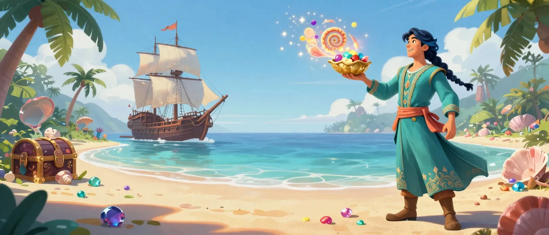 Cherry Casino free spins beside a glowing treasure chest