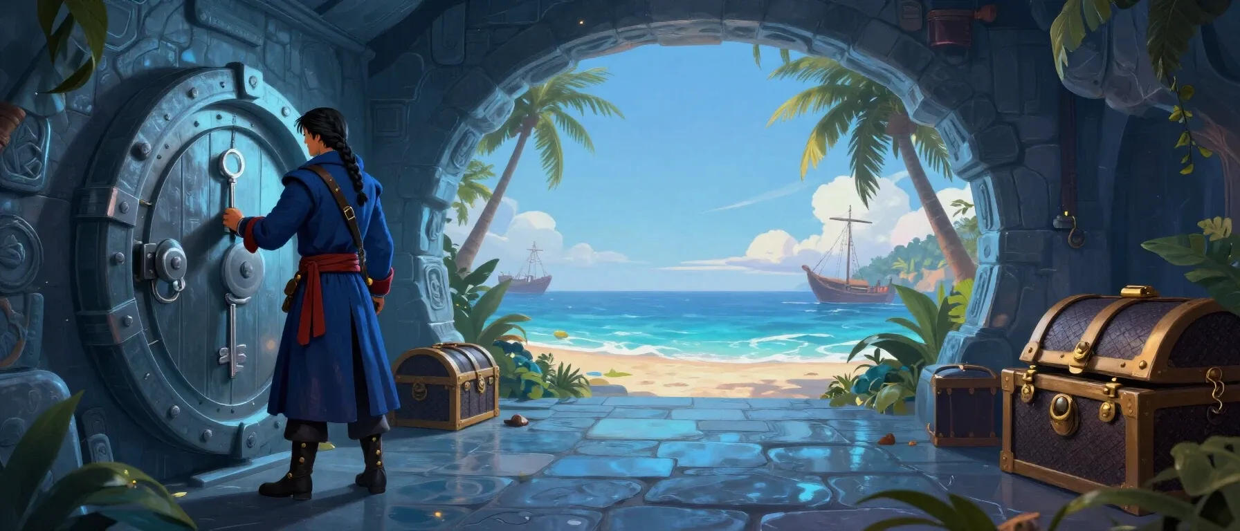 Cherry Casino login symbolised by a key beside a secure vault door