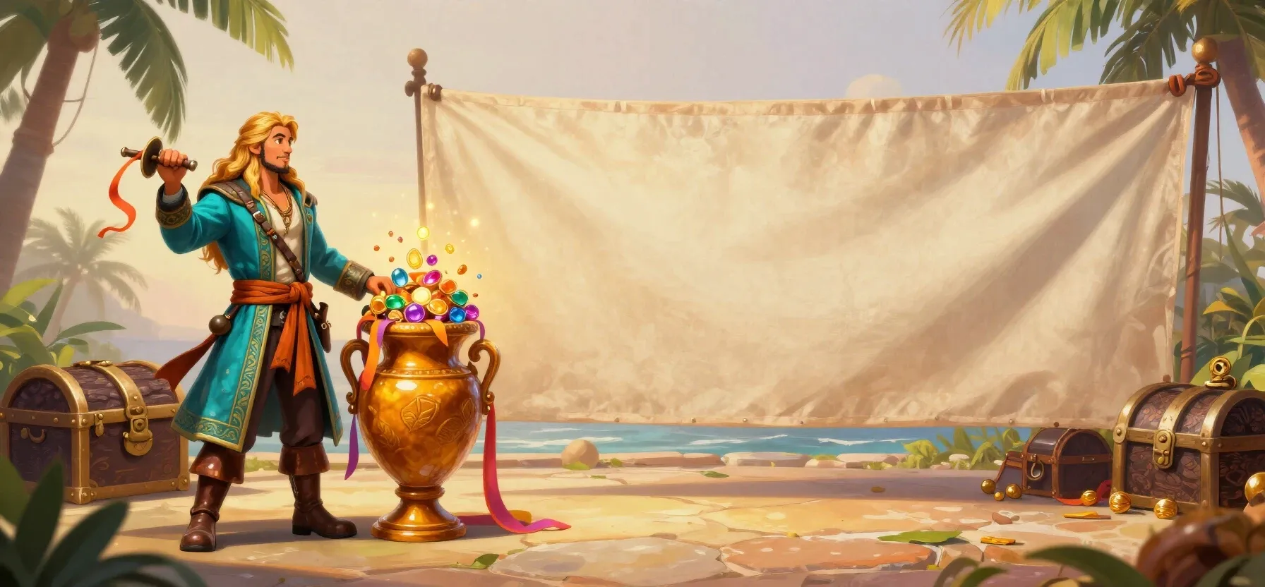 Cherry Casino welcome bonus treasure chest with coins and sparkling stars